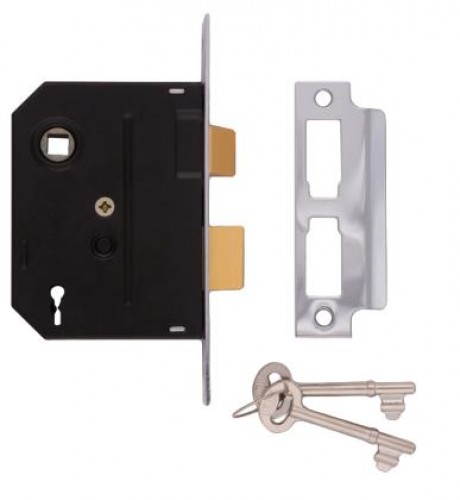 UNION 2295 2 LEVER MORTICE LOCK CHROME FINISH 2.5"