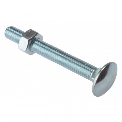 M10X50 CARRIAGE BOLT & NUT ZINC PLATED PACK OF 10