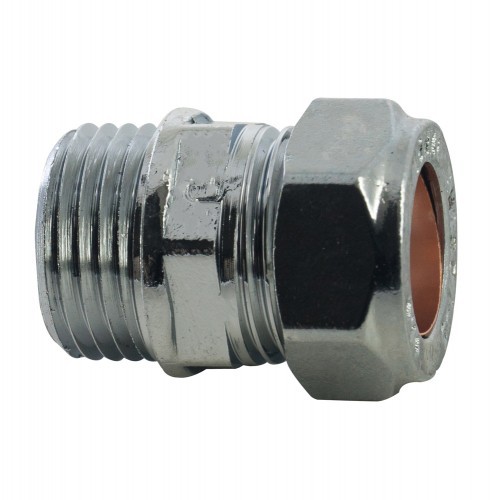 CXMI COMPRESSION COUPLER 15MMX1/2" CHROME PLATED