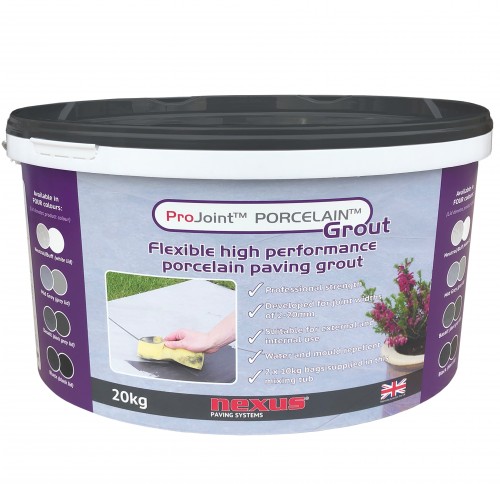 NEXUS PORCELAIN GROUT 20KG TUB MID-GREY