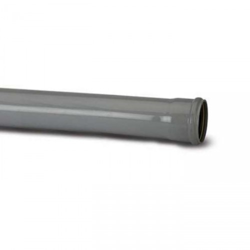 SINGLE SOCKET PIPE 110MM 3M LENGTH GREY