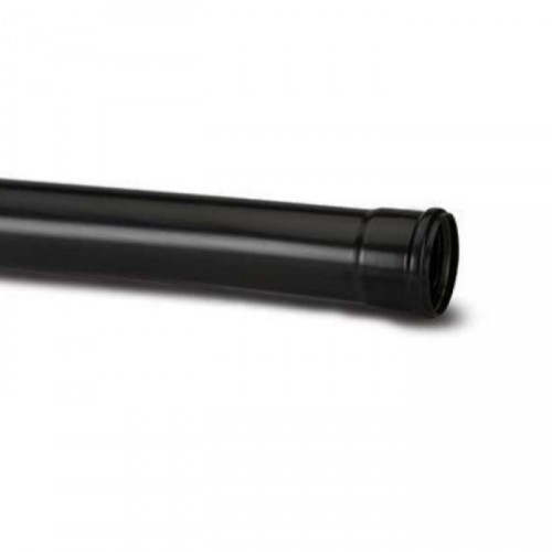 SINGLE SOCKET PIPE 110MM 4M LENGTH BLACK