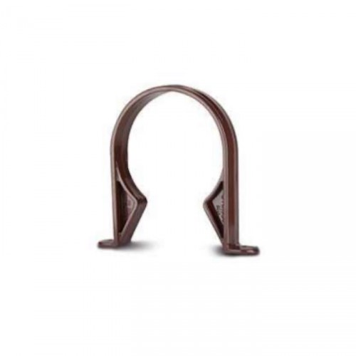 PLASTIC PIPE SADDLE CLIP 110MM BROWN 