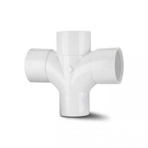 POLY CROSS TEE WHITE WS38 S WELD 40MM