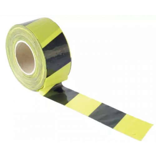 BARRIER TAPE BLACK/YELLOW 70MMX500M