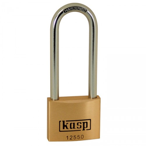 KASP 125 PREMIUM BRASS PADLOCK 50X80MM LONG SHACKLE