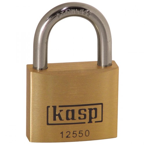 KASP 125 PREMIUM BRASS PADLOCK STAINLESS STEEL SHACKLE 50MM