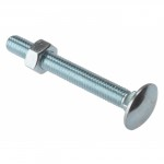 M6X40 CARRIAGE BOLT & NUT ZINC PLATED PACK OF 10